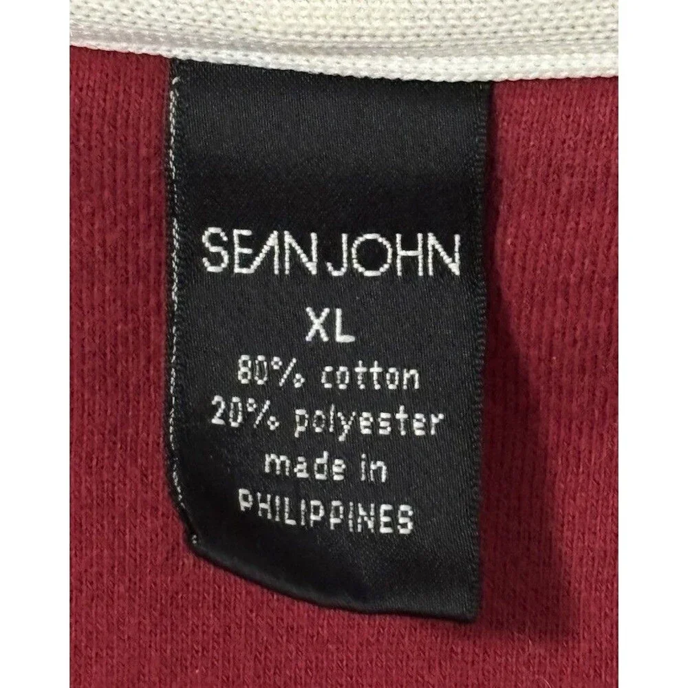 Sean John Vtg Red Men Full Zip Hoodie hip hop 90s Sz XL Logo #19 Embroidered Y2K